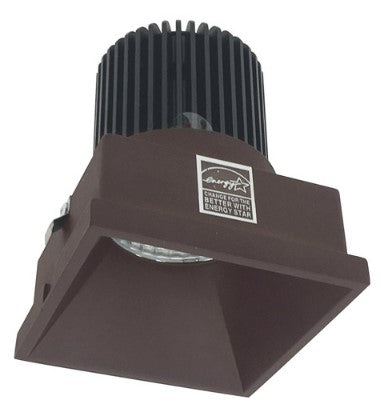 Nora Lighting NIO-4STLNDC30QBZ 4 Inch Iolite LED Square Trimless Downlight, 10-Degree Optic, 850lm / 12W, 3000K, Bronze Finish