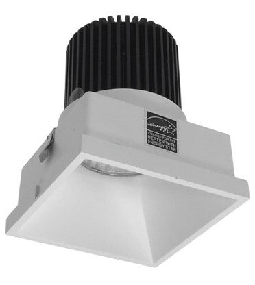 Nora Lighting NIO-4STLNDC30QMPW 4 Inch Iolite LED Square Trimless Downlight, 10-Degree Optic, 850lm / 12W, 3000K, Matte Powder White Finish