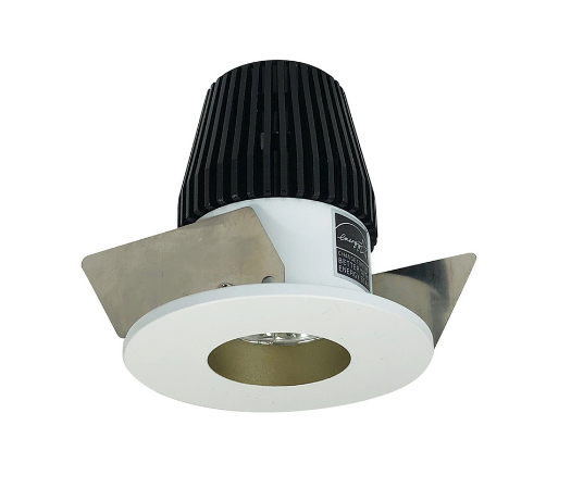Nora Lighting NIOB-1RNG27XCHMPW 1" Iolite LED BWF Round Reflector, 600lm, 2700K, Champagne Haze Reflector / Matte Powder White Flange