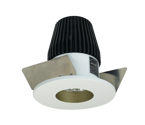 Nora Lighting NIOB-1RNG40XCHMPW 1" Iolite LED BWF Round Reflector, 600lm, 4000K, Champagne Haze Reflector / Matte Powder White Flange