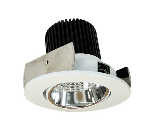 Nora Lighting NIOB-2RC27QCMPW 2" Iolite LED Round Adjustable Cone Reflector, 10-Degree Optic, 850lm / 12W, 2700K, Specular Clear Reflector / Matte Powder White Flange