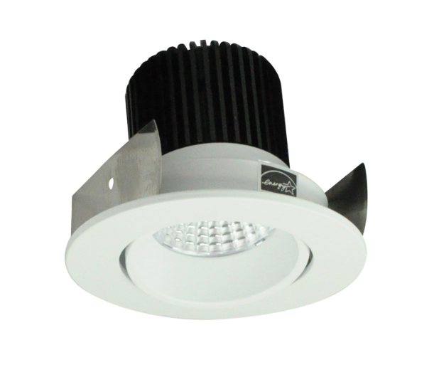 Nora Lighting NIOB-2RC27QMPW 2" Iolite LED Round Adjustable Cone Reflector, 10-Degree Optic, 850lm / 12W, 2700K, Matte Powder White Reflector / Matte Powder White Flange