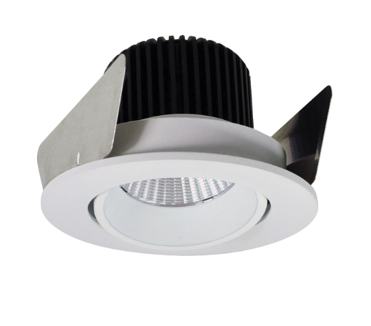 Nora Lighting NIOB-2RC27QWW 2" Iolite LED Round Adjustable Cone Reflector, 10-Degree Optic, 850lm / 12W, 2700K, White Reflector / White Flange