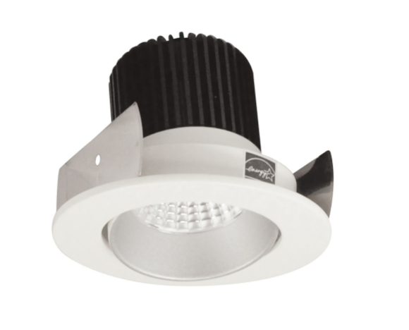 Nora Lighting NIOB-2RC27XHZMPW/10 2" Iolite LED Round Adjustable Cone Reflector, 1000lm / 14W, 2700K, Haze Reflector / Matte Powder White Flange