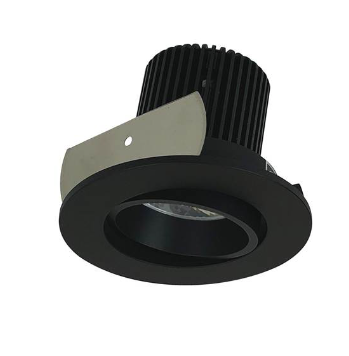 Nora Lighting NIOB-2RC30QBB 2" Iolite LED Round Adjustable Cone Reflector, 10-Degree Optic, 850lm / 12W, 3000K, Black Reflector / Black Flange