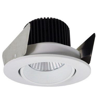Nora Lighting NIOB-2RC30QWW 2 Inch Iolite LED Round Adjustable Cone Reflector, 10-Degree Optic, 850lm / 12W, 3000K, White Reflector / White Flange