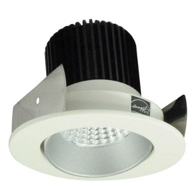 Nora Lighting NIOB-2RC35QHW 2 Inch Iolite LED Round Adjustable Cone Reflector, 10-Degree Optic, 850lm / 12W, 3500K, Haze Reflector / White Flange