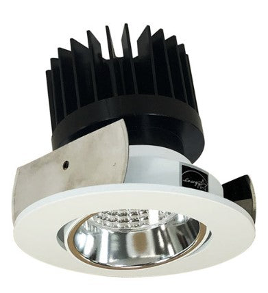 Nora Lighting NIOB-2RC35XCMPW/HL 2 Inch Iolite LED Round Adjustable Cone Reflector, 1500lm/2000lm/2500lm (varies by housing), 3500K, Specular Clear Reflector / Matte Powder White Flange