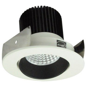 Nora Lighting NIOB-2RC40QBW 2 Inch Iolite LED Round Adjustable Cone Reflector, 10-Degree Optic, 850lm / 12W, 4000K, Black Reflector / White Flange