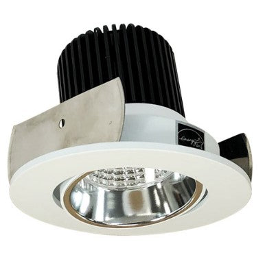 Nora Lighting NIOB-2RC40QCMPW 2 Inch Iolite LED Round Adjustable Cone Reflector, 10-Degree Optic, 850lm / 12W, 4000K, Specular Clear Reflector / Matte Powder White Flange