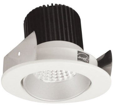 Nora Lighting NIOB-2RC40QHZMPW 2 Inch Iolite LED Round Adjustable Cone Reflector, 10-Degree Optic, 850lm / 12W, 4000K, Haze Reflector / Matte Powder White Flange
