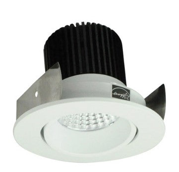 Nora Lighting NIOB-2RC40QMPW 2 Inch Iolite LED Round Adjustable Cone Reflector, 10-Degree Optic, 850lm / 12W, 4000K, Matte Powder White Reflector / Matte Powder White Flange