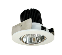 Nora Lighting NIOB-2RC50XCMPW/10 2" Iolite LED Round Adjustable Cone Reflector, 1000lm / 14W, 5000K, Specular Clear Reflector / Matte Powder White Flange