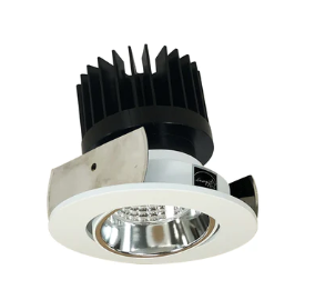 Nora Lighting NIOB-2RC50XCMPW/HL 2" Iolite LED Round Adjustable Cone Reflector, 1500lm/2000lm/2500lm (varies by housing), 5000K, Specular Clear Reflector / Matte Powder White Flange