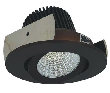 Nora Lighting NIOB-2RG30QBZ 2" Iolite LED Round Adjustable Gimbal, 850lm / 12W, Color Temperature 3000K, Bronze Reflector / Bronze Flange Finish