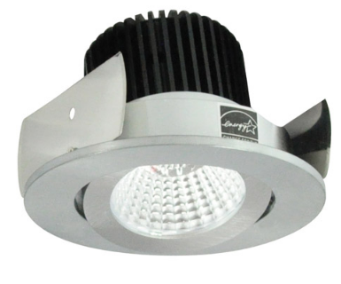 Nora Lighting NIOB-2RG30QNN 2" Iolite LED Round Adjustable Gimbal, 850lm / 12W, Color Temperature 3000K, Natural Metal Reflector / Flange Finish