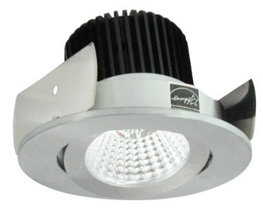 Nora Lighting NIOB-2RG35QNN 2" Iolite LED Round Adjustable Gimbal, 850lm / 12W, Color Temperature 3500K, Natural Metal Reflector / Flange Finish