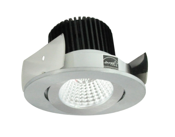 Nora Lighting NIOB-2RG40QNN 2" Iolite LED Round Adjustable Gimbal, 10-Degree Optic, 850lm / 12W, 4000K, Natural Metal Finish