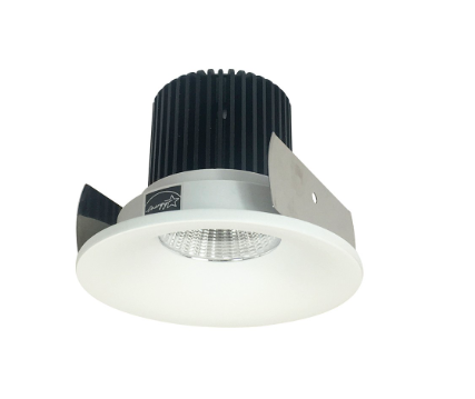 Nora Lighting NIOB-2RNB27QMPW 2" Iolite LED Round Bullnose, 10-Degree Optic, 850lm / 12W, 2700K, Matte Powder White Finish