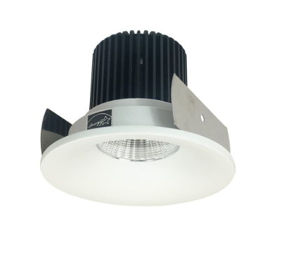 Nora Lighting NIOB-2RNB30QMPW 2" Iolite LED Round Bullnose, 10-Degree Optic, 850lm / 12W, 3000K, Matte Powder White Finish