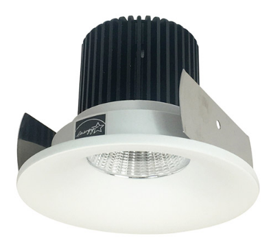 Nora Lighting NIOB-2RNB35QMPW 2" Iolite LED Round Bullnose,10-Degree Optic, 850lm / 12W, 3500K Color Temperature, Matte Powder White Reflector / Flange Finish