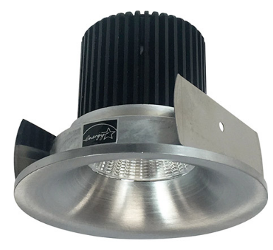 Nora Lighting NIOB-2RNB35QNN 2" Iolite LED Round Bullnose,10-Degree Optic, 850lm / 12W, 3500K Color Temperature, Natural Metal Reflector / Flange Finish