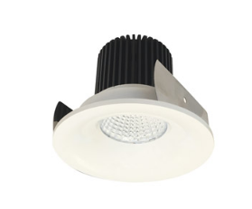 Nora Lighting NIOB-2RNB35QWW 2" Iolite LED Round Bullnose,10-Degree Optic, 850lm / 12W, 3500K Color Temperature, White Reflector / White Flange Finish