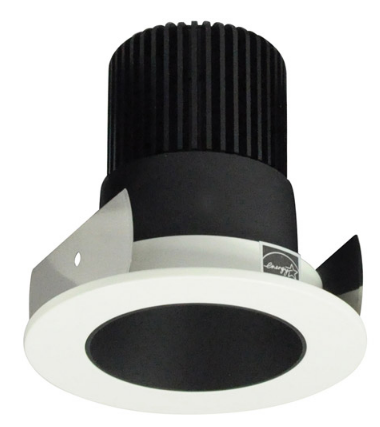 Nora Lighting NIOB-2RNDC27QBW 2" Iolite LED Round Reflector, 10-Degree Optic, 850lm / 12W, 2700K Color Temperature, Black Reflector / White Flange Finish