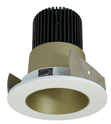 Nora Lighting NIOB-2RNDC27QCHMPW 2" Iolite LED Round Reflector, 10-Degree Optic, 850lm / 12W, 2700K Color Temperature, Champagne Haze Reflector / Matte Powder White Flange Finish