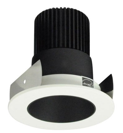 Nora Lighting NIOB-2RNDC30QBW 2 Inch Iolite LED Round Reflector, 10-Degree Optic, 850lm / 12W, 3000K, Black Reflector / White Flange