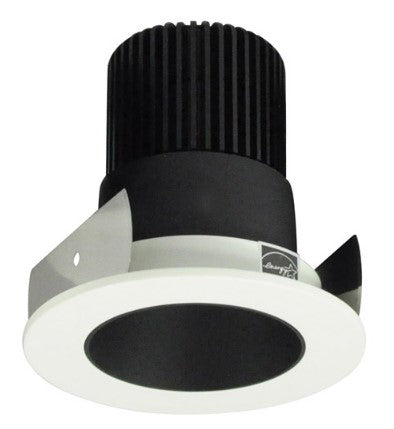 Nora Lighting NIOB-2RNDC35QBW 2 Inch Iolite LED Round Reflector, 10-Degree Optic, 850lm / 12W, 3500K, Black Reflector / White Flange