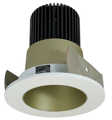 Nora Lighting NIOB-2RNDC35QCHMPW 2 Inch Iolite LED Round Reflector, 10-Degree Optic, 850lm / 12W, 3500K, Champagne Haze Reflector / Matte Powder White Flange