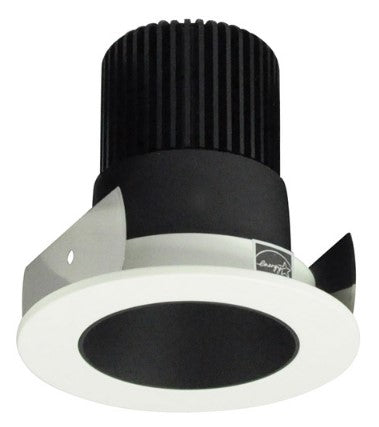 Nora Lighting NIOB-2RNDC40QBW 2 Inch Iolite LED Round Reflector, 10-Degree Optic, 850lm / 12W, 4000K, Black Reflector / White Flange