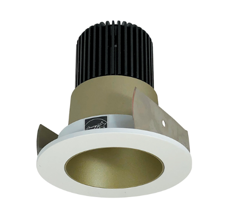 Nora Lighting NIOB-2RNDC40QCHMPW 2" Iolite LED Round Reflector, 10-Degree Optic, 850lm / 12W, 4000K, Champagne Haze Reflector / Matte Powder White Flange
