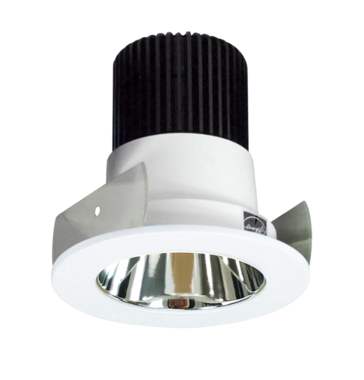 Nora Lighting NIOB-2RNDC50XCMPW/10 2" Iolite LED Round Reflector, 1000lm / 14W, 5000K, Specular Clear Reflector / Matte Powder White Flange