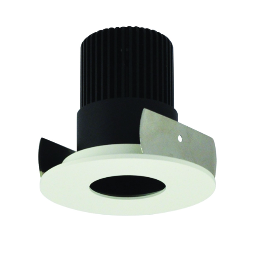Nora Lighting NIOB-2RPH27QBMPW 2" Iolite LED Round Pinhole, 10-Degree Optic, 850lm / 12W, 2700K, Black Pinhole / Matte Powder White Flange