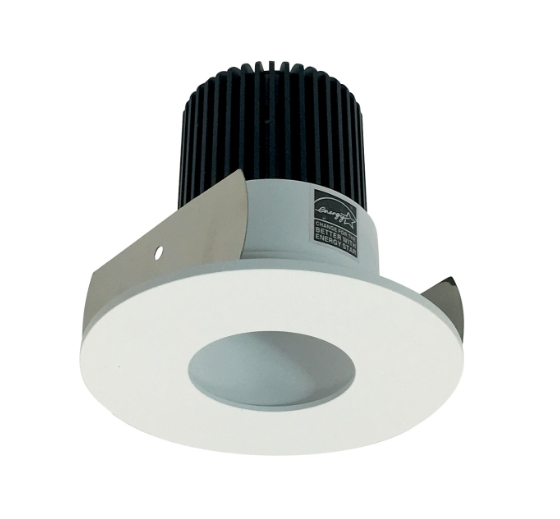 Nora Lighting NIOB-2RPH27QMPW 2" Iolite LED Round Pinhole, 10-Degree Optic, 850lm / 12W, 2700K, Matte Powder White Pinhole / Matte Powder White Flange