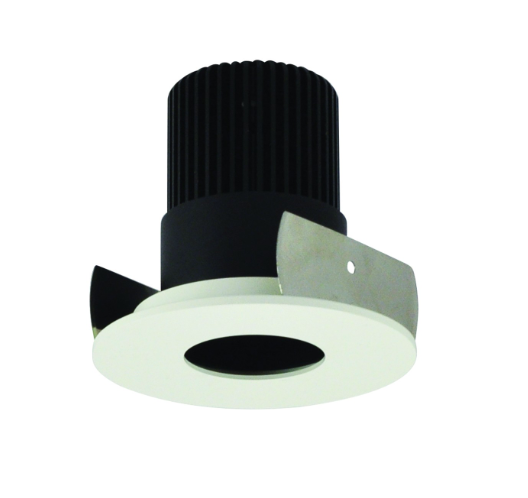 Nora Lighting NIOB-2RPH35QBMPW 2" Iolite LED Round Pinhole, 10-Degree Optic, 850lm / 12W, 3500K, Black Pinhole / Matte Powder White Flange