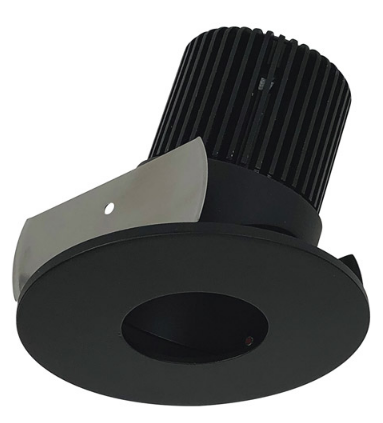 Nora Lighting NIOB-2RPHA27QBB 2" Iolite LED Round Adjustable Pinhole, 10-Degree Optic, 850lm / 12W, 2700K Color Temperature, Black Pinhole / Black Flange Finish