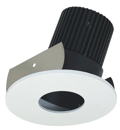 Nora Lighting NIOB-2RPHA30QBMPW 2" Iolite LED Round Adjustable Pinhole, 10-Degree Optic, 850lm / 12W, 3000K Color Temperature, Black Pinhole / Matte Powder White Flange Finish
