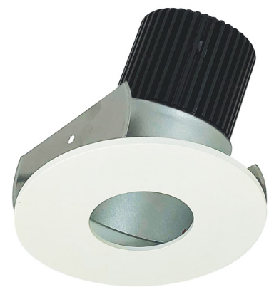 Nora Lighting NIOB-2RPHA35QHZMPW 2" Iolite LED Round Adjustable Pinhole, 10-Degree Optic, 850lm / 12W, 3500K Color Temperature, Haze Pinhole / Matte Powder White Flange Finish