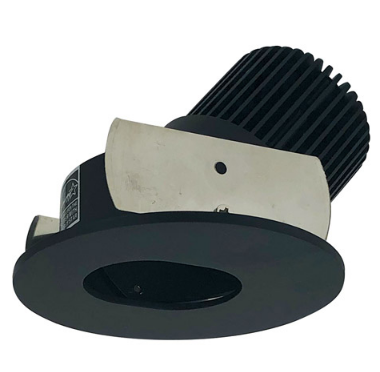 Nora Lighting NIOB-2RSL27QBB 2" Iolite LED Round Adjustable Slot Aperture, 10-Degree Optic, 850lm / 12W, 2700K Color Temperature, Black Slot Aperture / Black Flange Finish