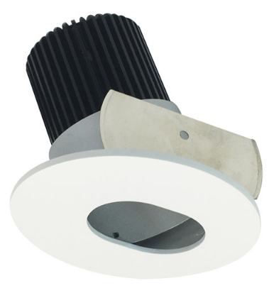 Nora Lighting NIOB-2RSL27QMPW 2" Iolite LED Round Adjustable Slot Aperture, 10-Degree Optic, 850lm / 12W, 2700K Color Temperature, Matte Powder White Slot Aperture / Flange Finish