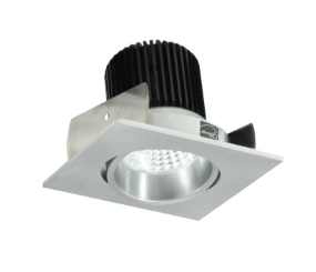 Nora Lighting NIOB-2SC27QNN 2" Iolite LED Square Adjustable Cone Reflector, 10-Degree Optic, 850lm / 12W, 2700K, Natural Metal Reflector / Natural Metal Flange