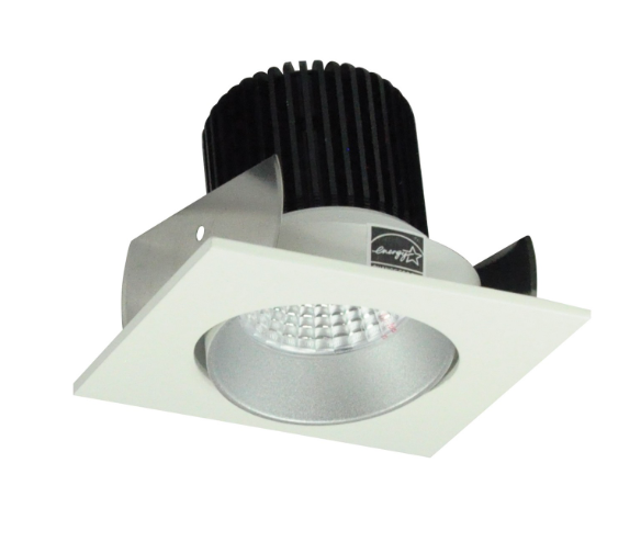 Nora Lighting NIOB-2SC30QHW 2" Iolite LED Square Adjustable Cone Reflector, 10-Degree Optic, 850lm / 12W, 3000K, Haze Reflector / White Flange