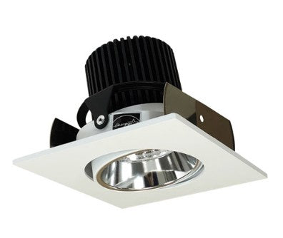 Nora Lighting NIOB-2SC35XCMPW/10 2 Inch Iolite LED Square Adjustable Cone Reflector, 1000lm / 14W, 3500K, Specular Clear Reflector / Matte Powder White Flange