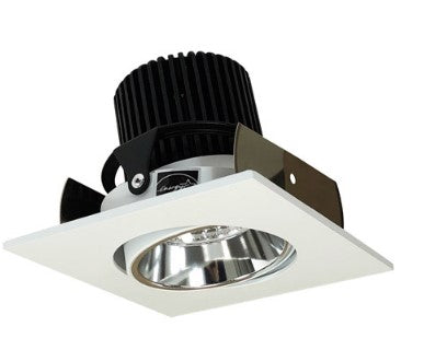 Nora Lighting NIOB-2SC40QCMPW 2 Inch Iolite LED Square Adjustable Cone Reflector, 10-Degree Optic, 850lm / 12W, 4000K, Specular Clear Reflector / Matte Powder White Flange