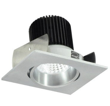 Nora Lighting NIOB-2SC40QNN 2 Inch Iolite LED Square Adjustable Cone Reflector, 10-Degree Optic, 850lm / 12W, 4000K, Natural Metal Reflector / Natural Metal Flange