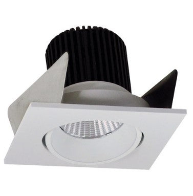 Nora Lighting NIOB-2SC40QWW 2 Inch Iolite LED Square Adjustable Cone Reflector, 10-Degree Optic, 850lm / 12W, 4000K, White Reflector / White Flange