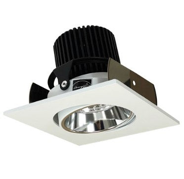 Nora Lighting NIOB-2SC50XCMPW/10 2 Inch Iolite LED Square Adjustable Cone Reflector, 1000lm / 14W, 5000K, Specular Clear Reflector / Matte Powder White Flange